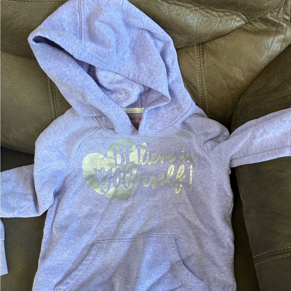 Cat & Jack Lavender Hoodie with Silver Print